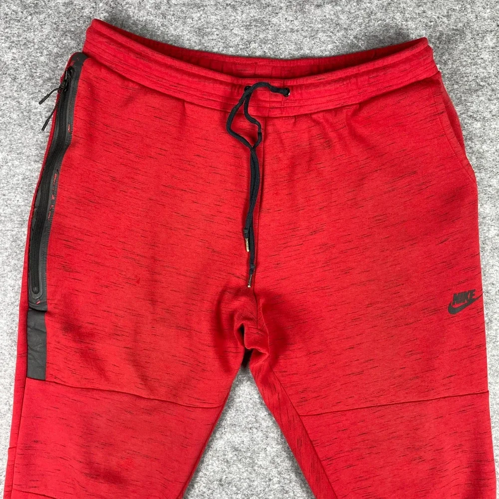 Nike Tech Fleece Joggers Mens XXL Red Heathered Tapered Sweatpants 545343-696
